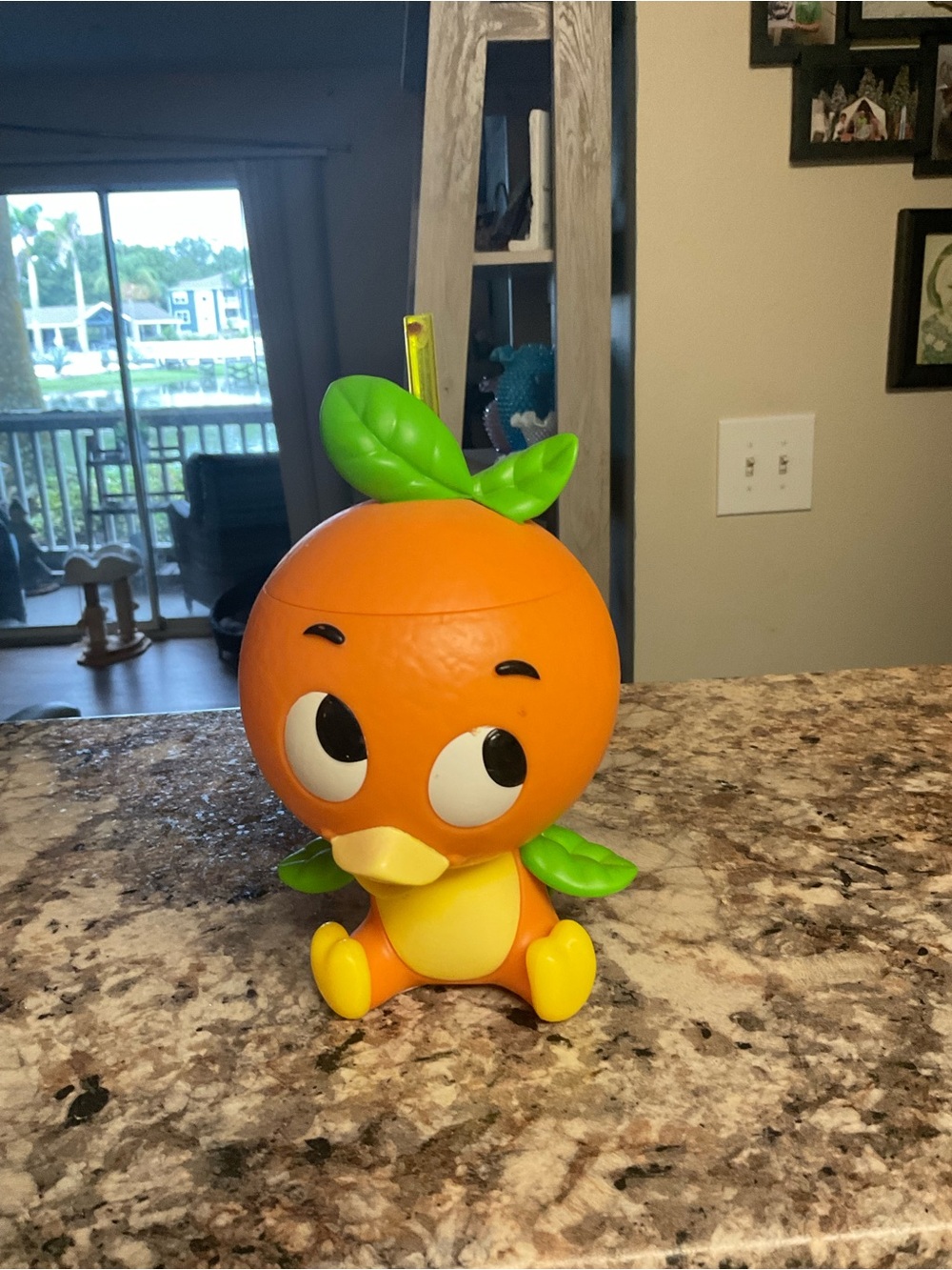 Disney Orange Bird Figurine Dispenser in Orange, Green and Yellow Sipper Cup
